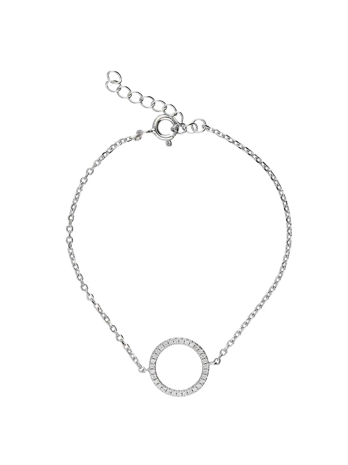 Pulseira círculo em prata 925 com zircónias