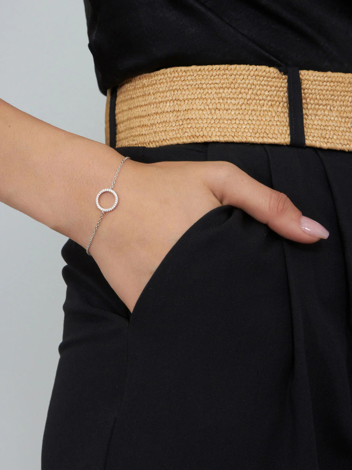 Pulseira círculo em prata 925 com zircónias - Image 2