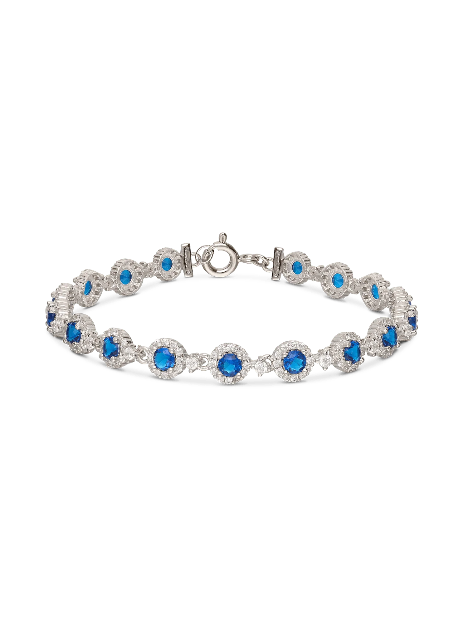 Pulseira de ténis em prata 925 com zircónia azul