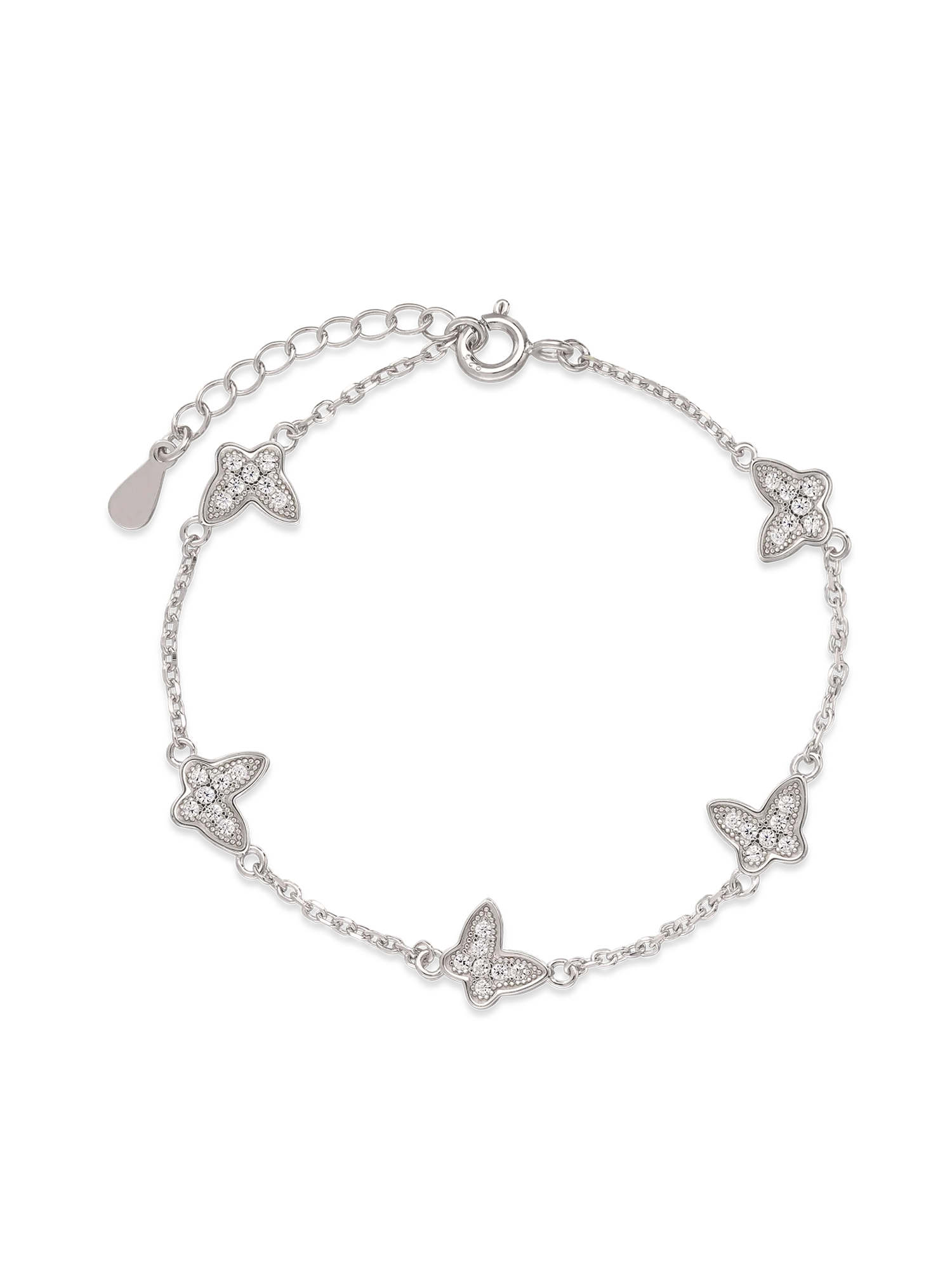Pulseira delicada em prata 925 com zircónia