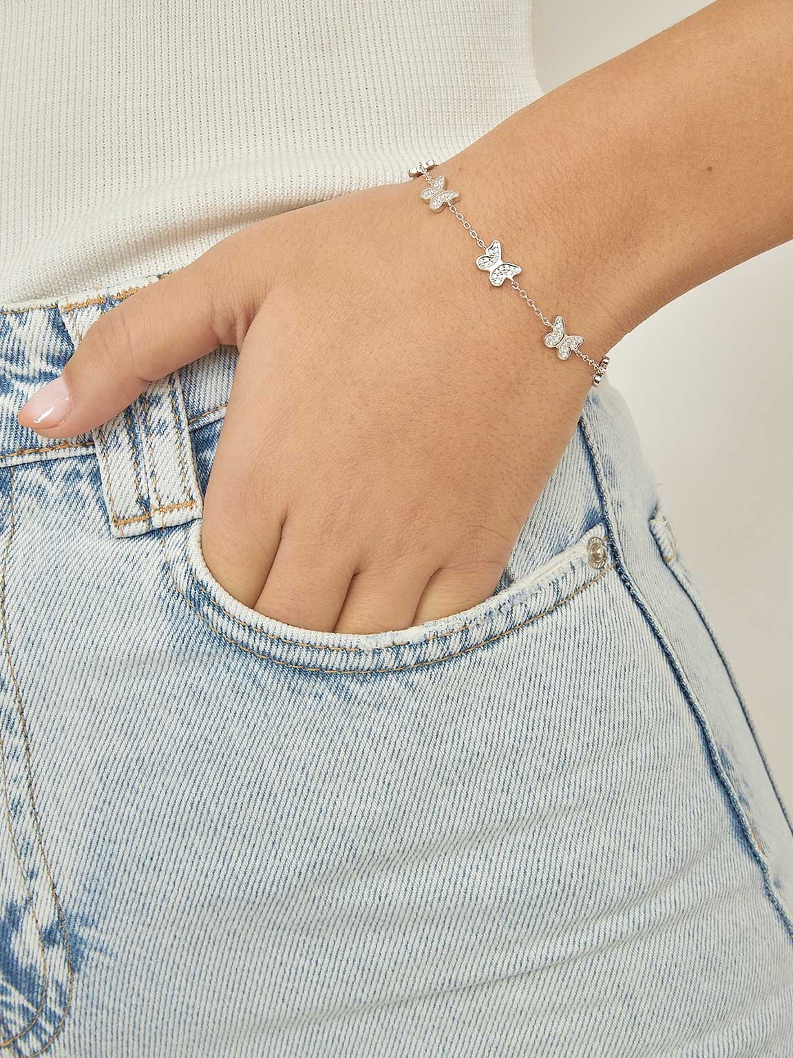 Pulseira delicada em prata 925 com zircónia - Image 3