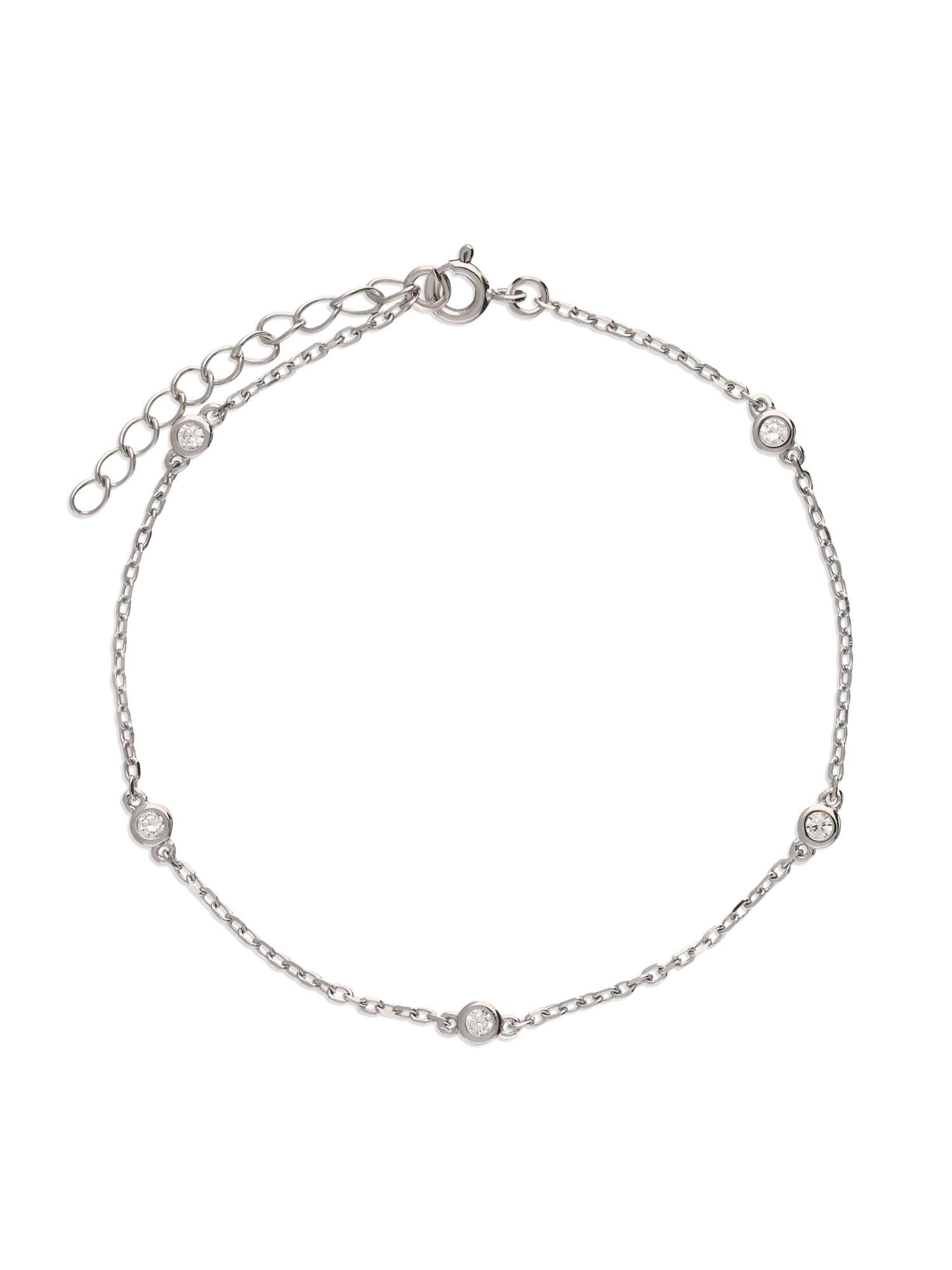 Pulseira delicada em prata 925 com zircónia