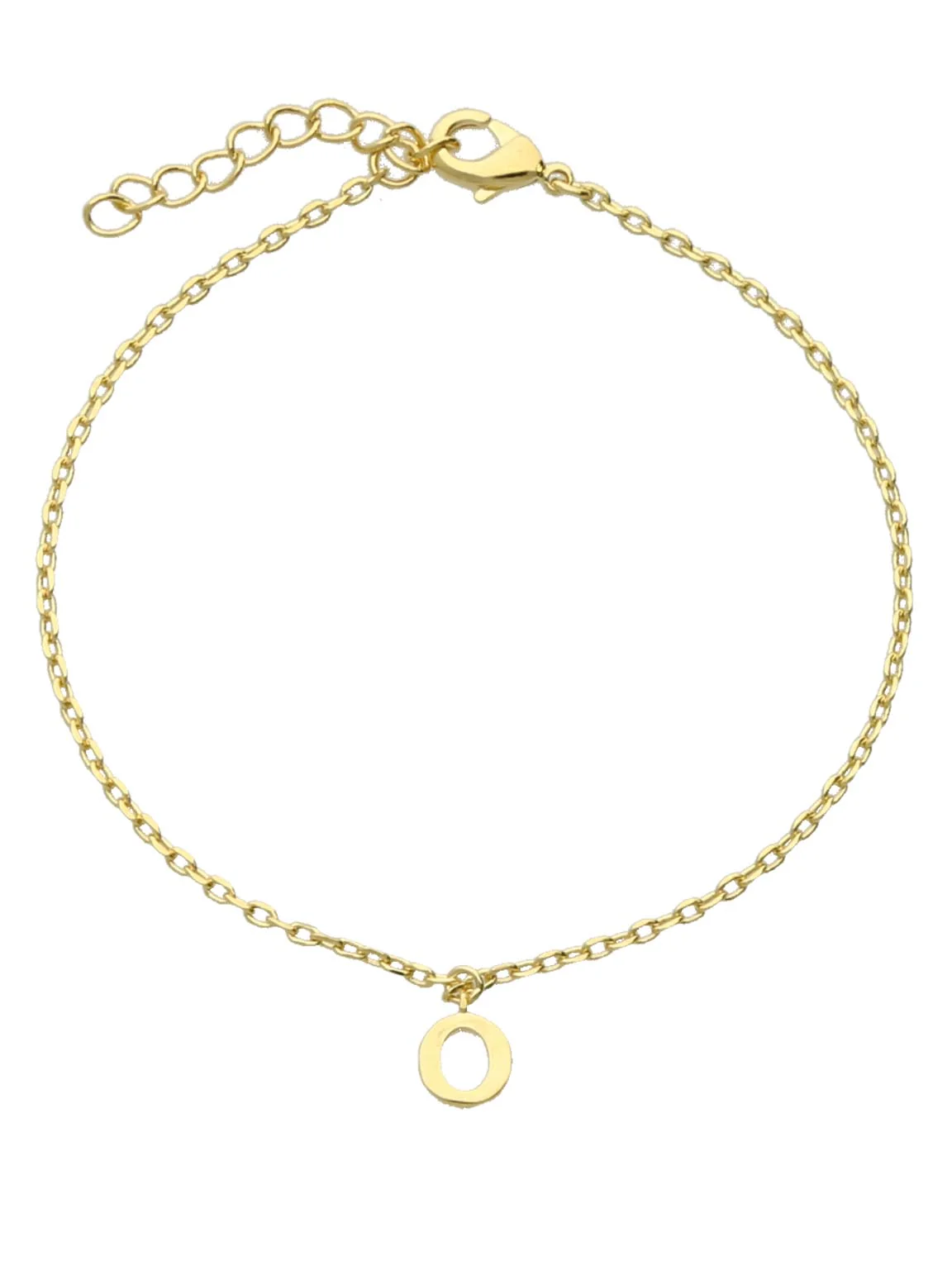 Pulseira delicada "O" banhada a ouro