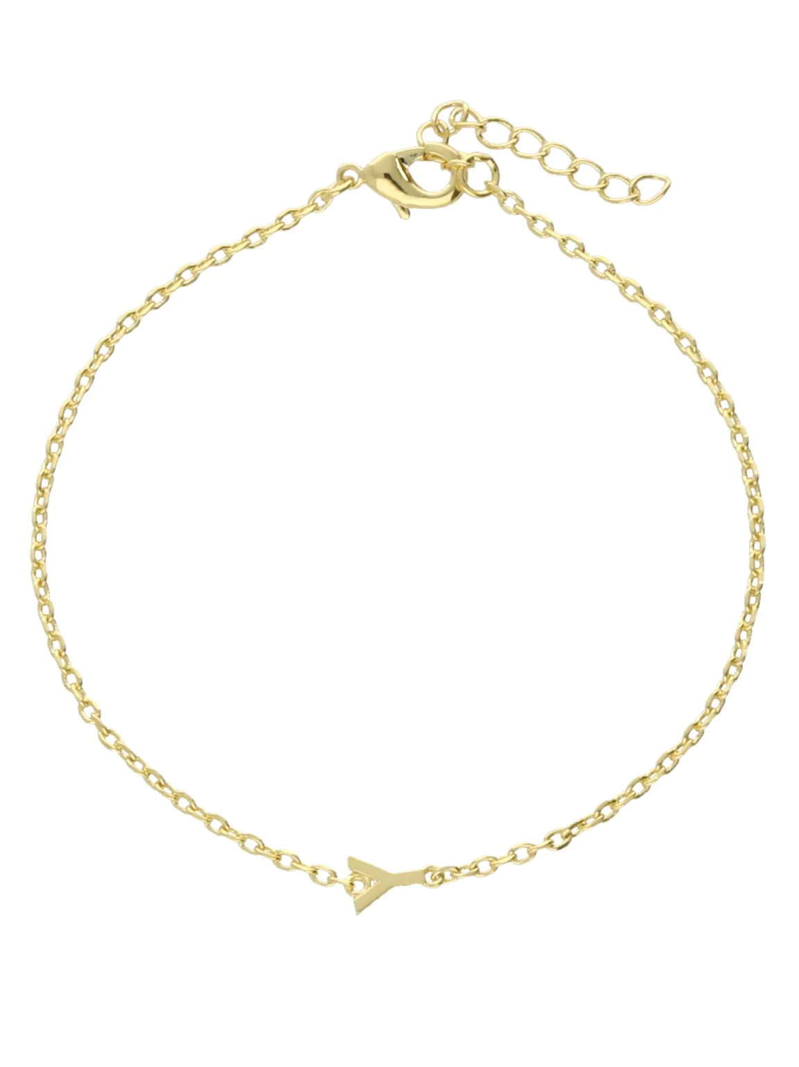 Pulseira delicada "Y" banhada a ouro