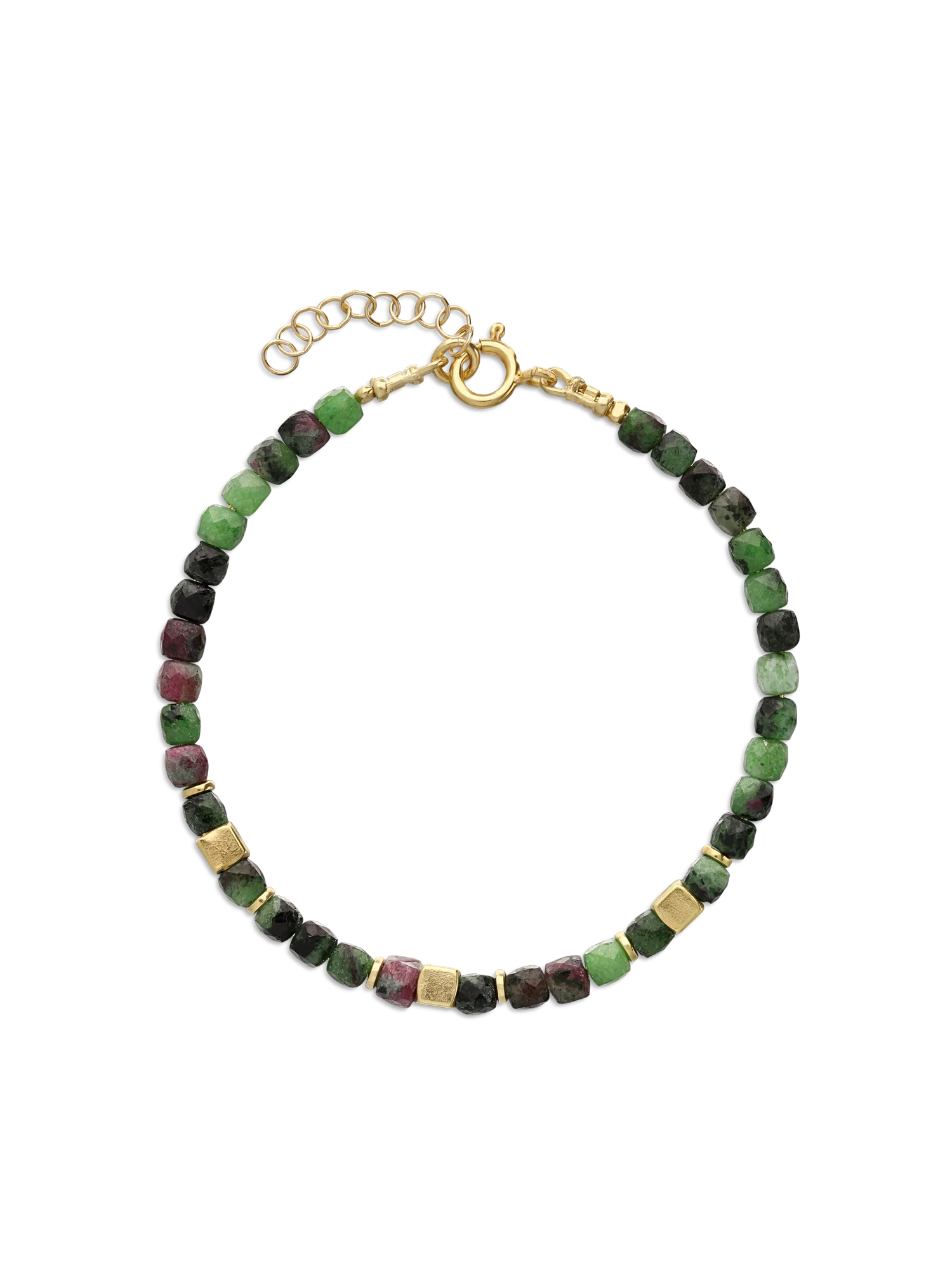 Pulseira delicada banhada a ouro com rubi