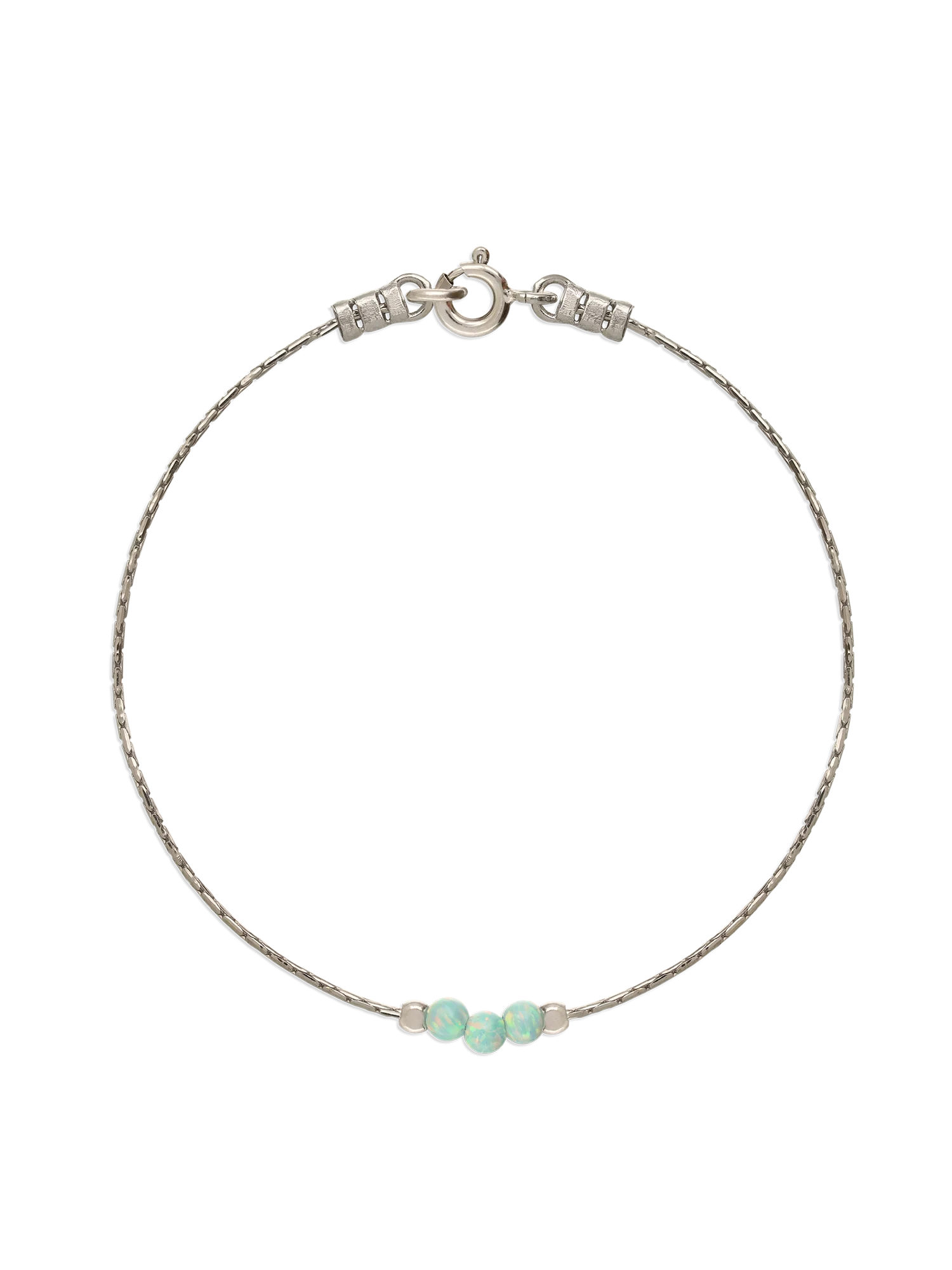 Pulseira em prata 925 com opala azul