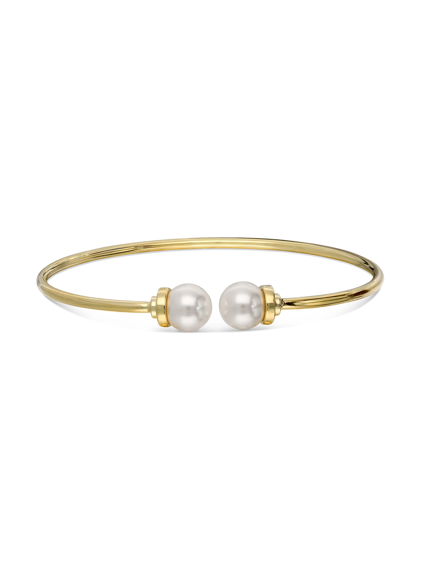 Pulseira rígida banhada a ouro com swarovski branco