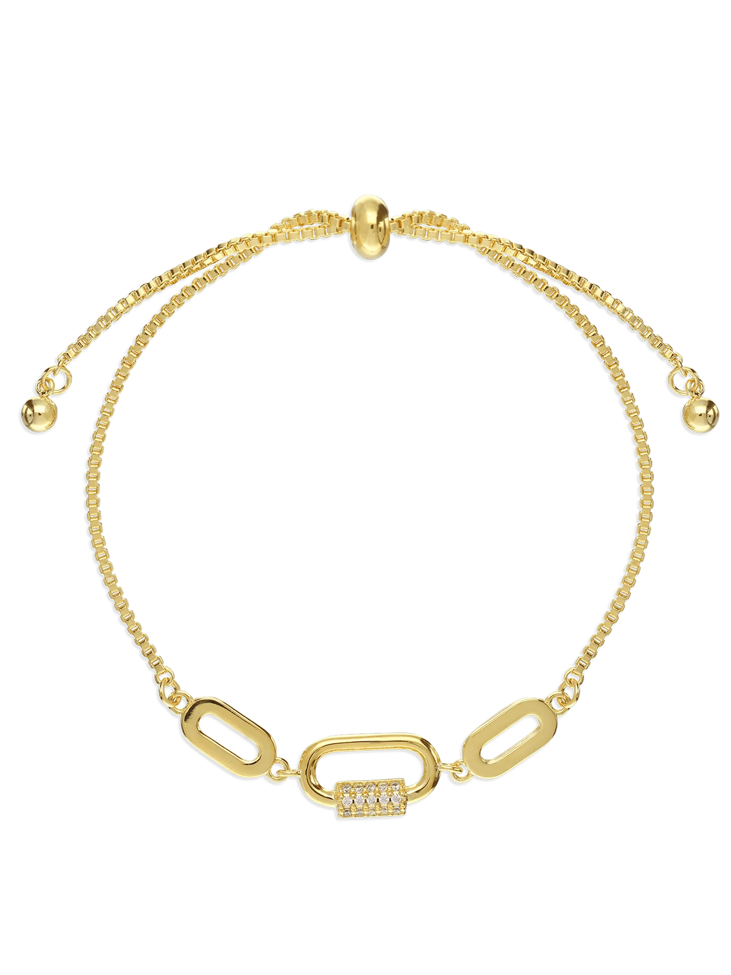 Pulseira banhada a ouro com zircónia