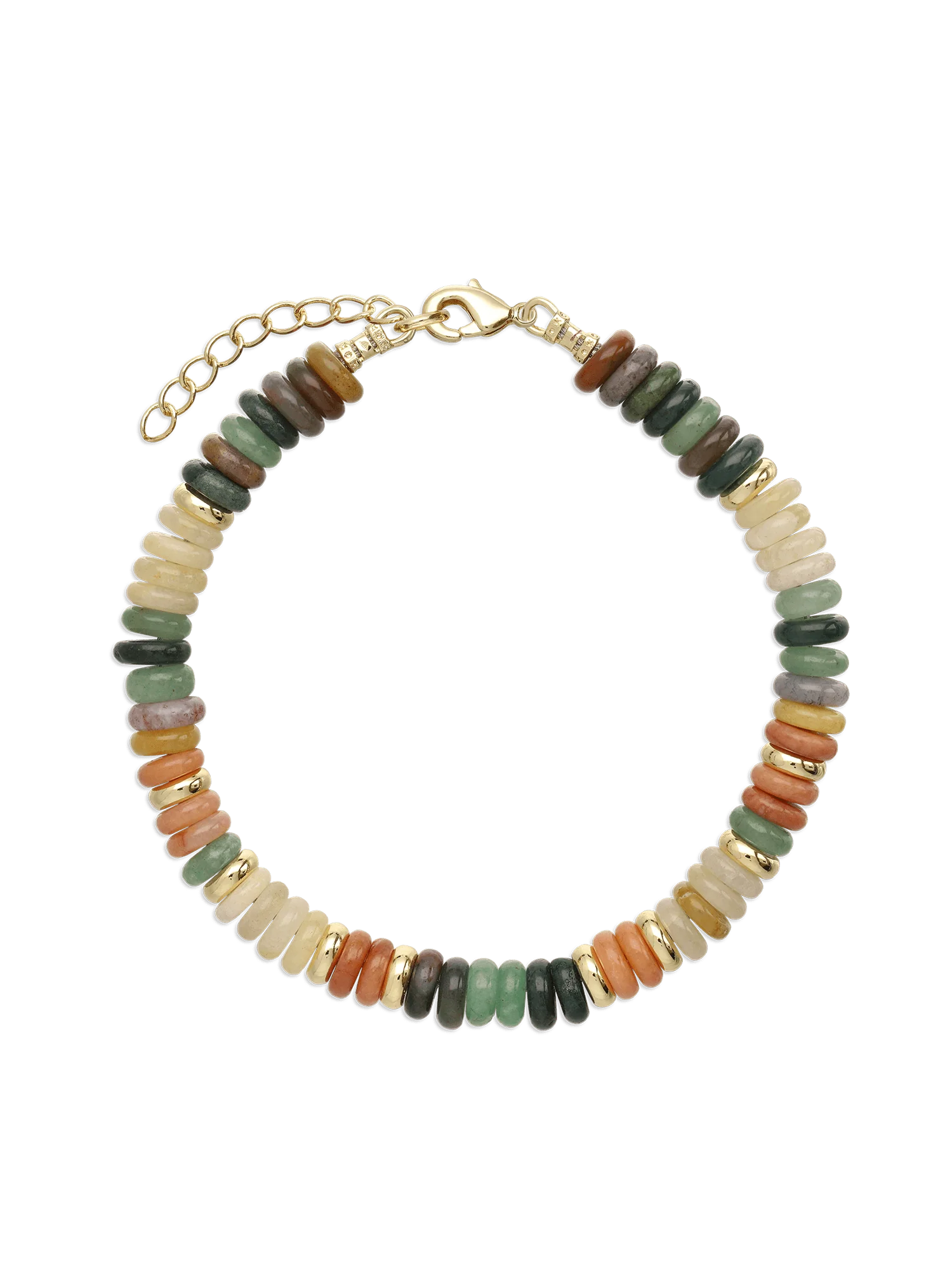 Pulseira de pedra banhada a ouro com jaspe - Image 2