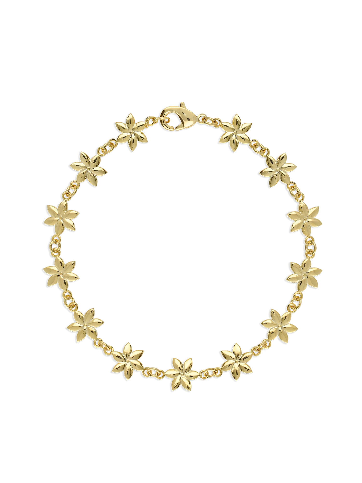Pulseira flor banhada a ouro