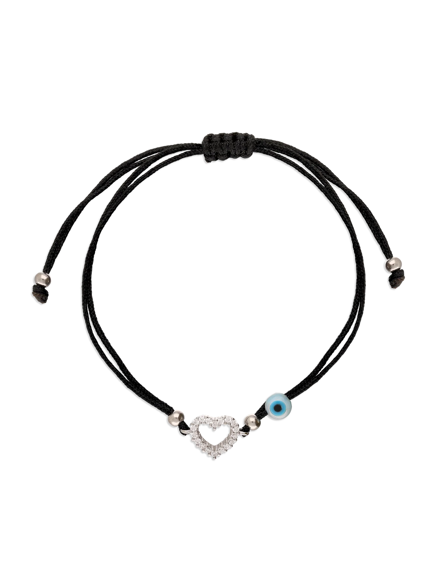 Pulseira coração em prata 925 com zircónia e esmalte