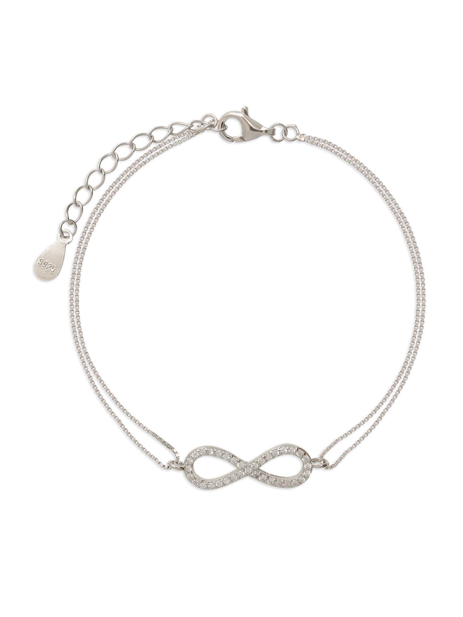 Pulseira em camadas, Prata de lei 925, Zircónia de cultivo