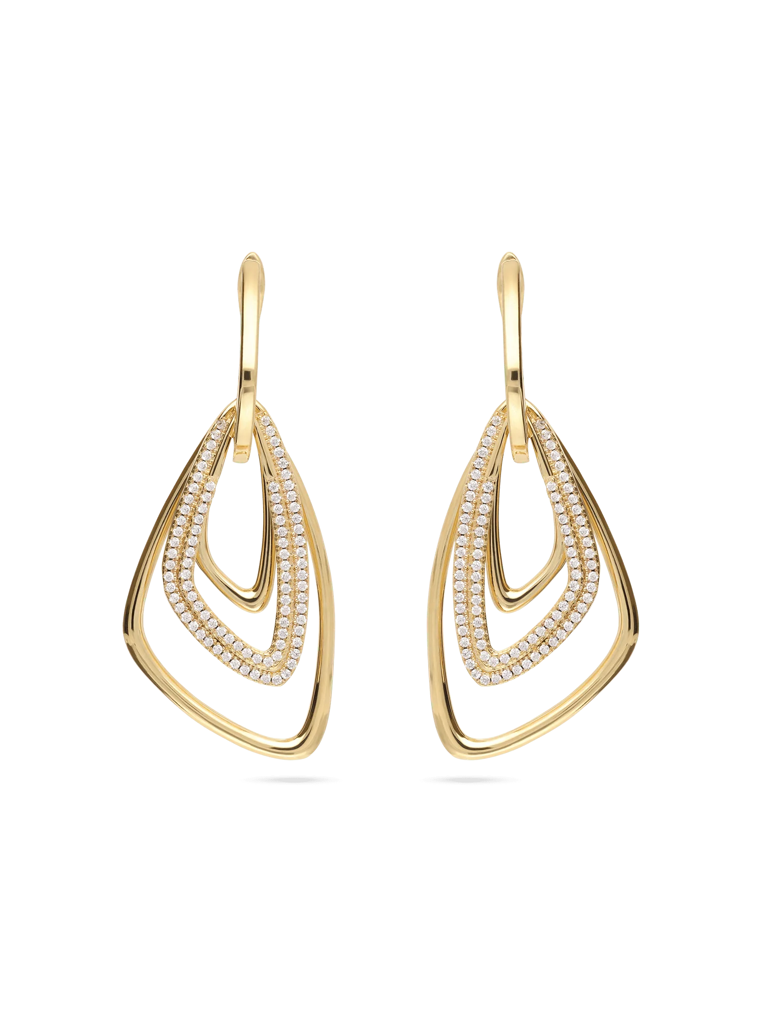 Pendentes banhados a ouro com zircónia - Image 2