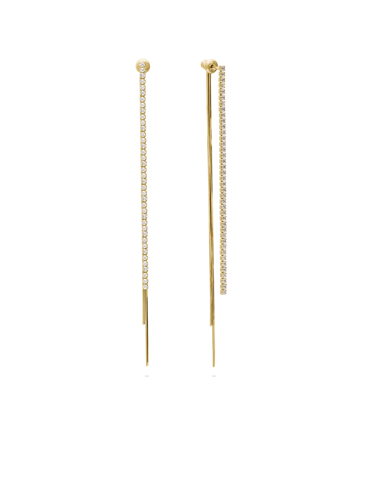 Pendentes banhados a ouro com zircónia