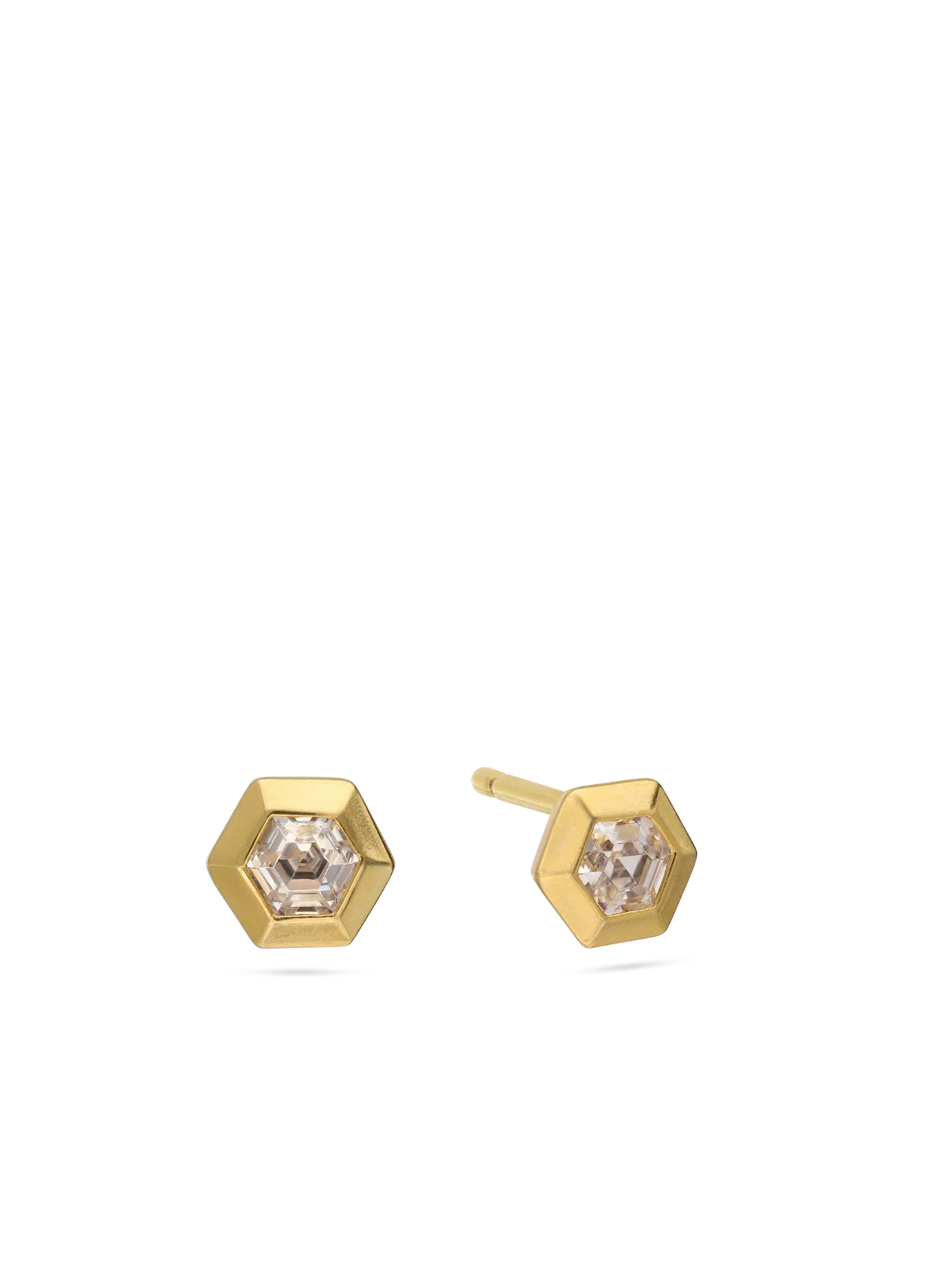 Brincos de placa banhados a ouro com zircónia