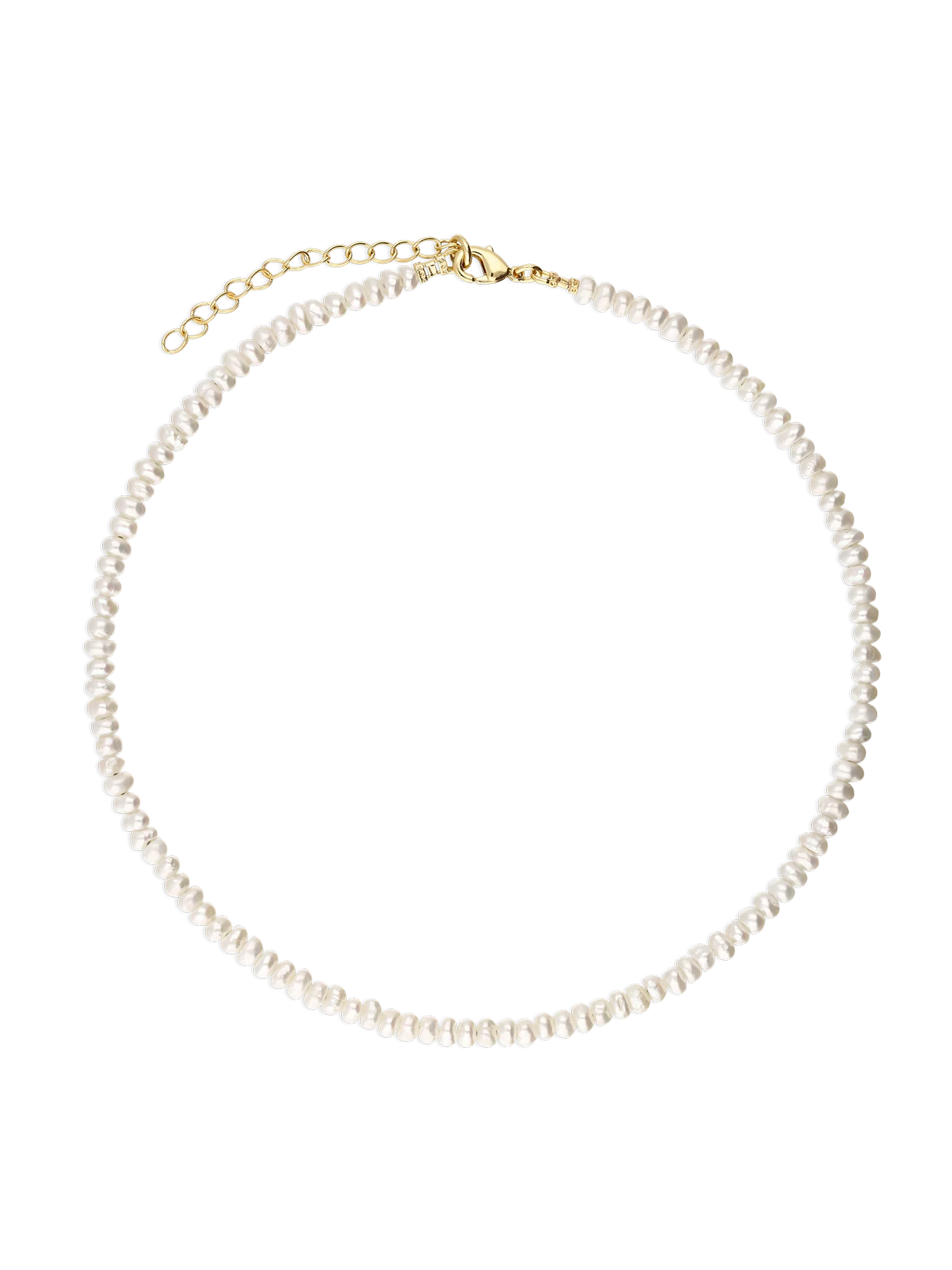 Colar choker banhado a ouro com pérolas