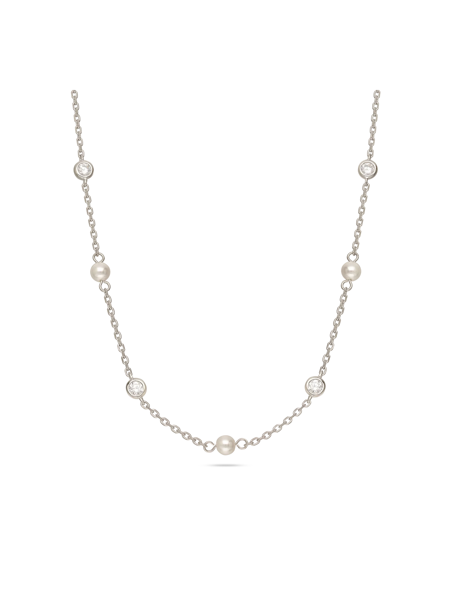 Colar com detalhes em prata 925 com zircónia e swarovski