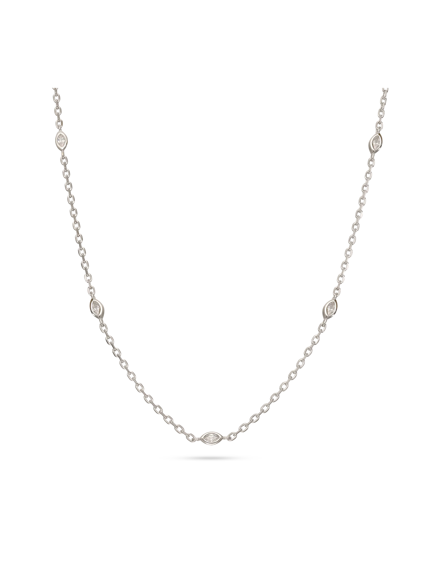 Colar com detalhes em prata 925 com zircónias