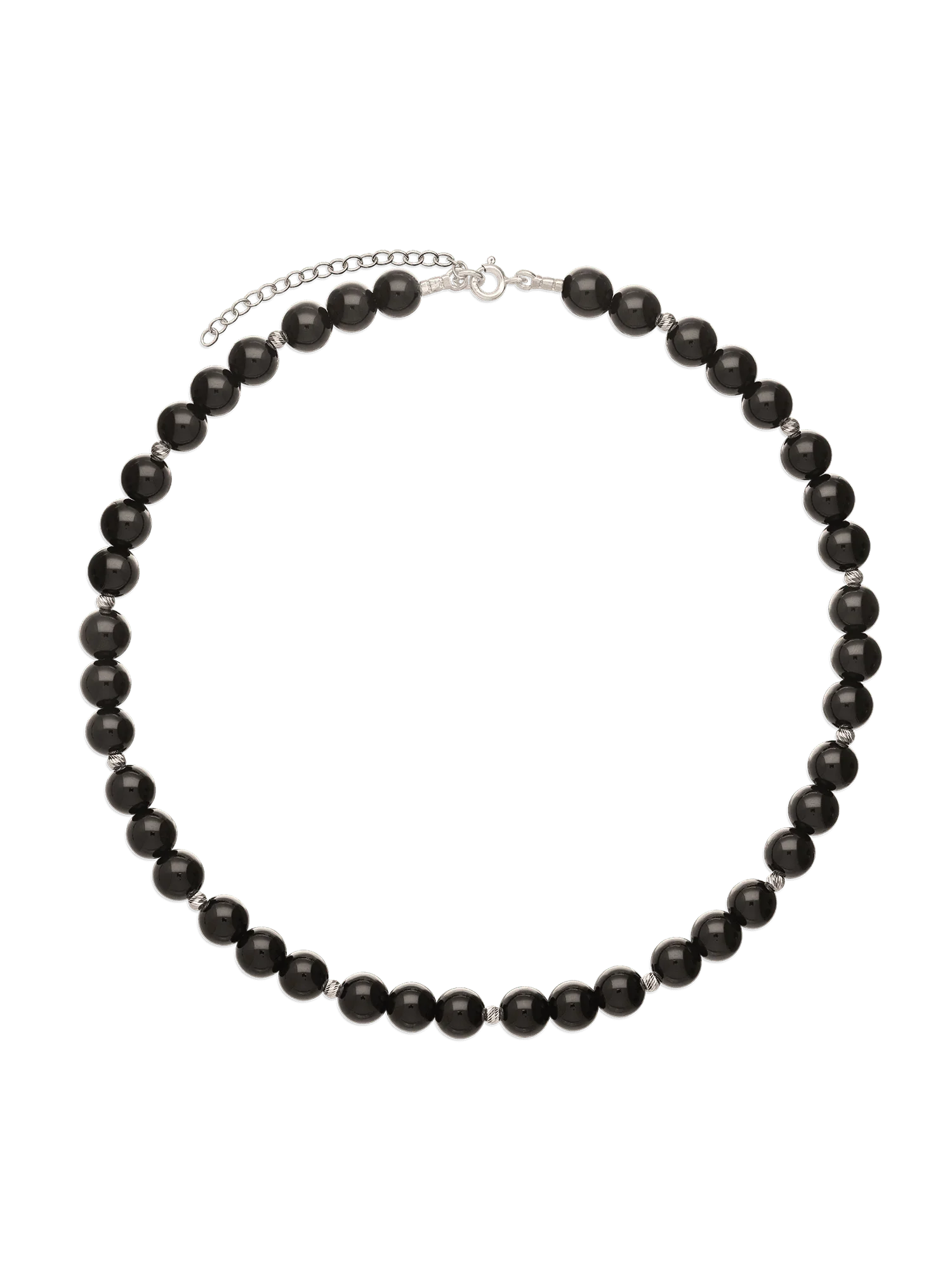 Colar choker em prata com ónix preto