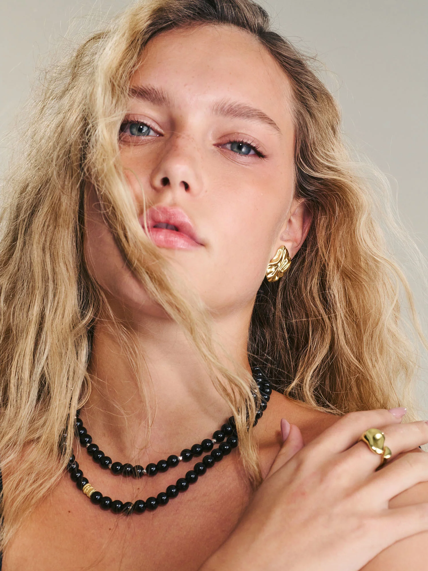 Colar choker em prata com ónix preto - Image 3