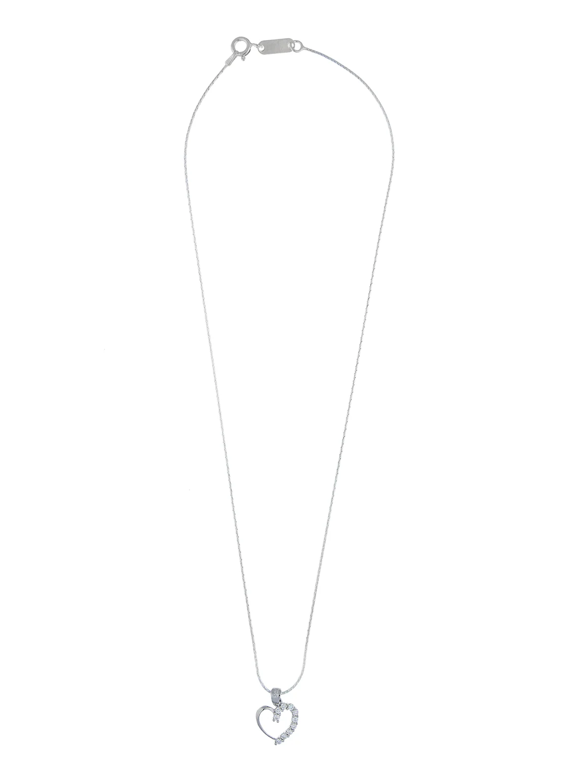 Fio com pendente em prata 925 com coração zircónia - Image 2
