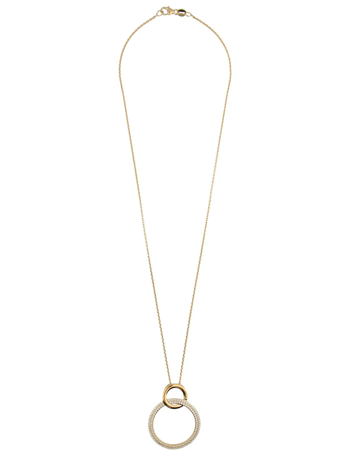 Fio com pendente círculo banhado a ouro com zircónia - Image 2