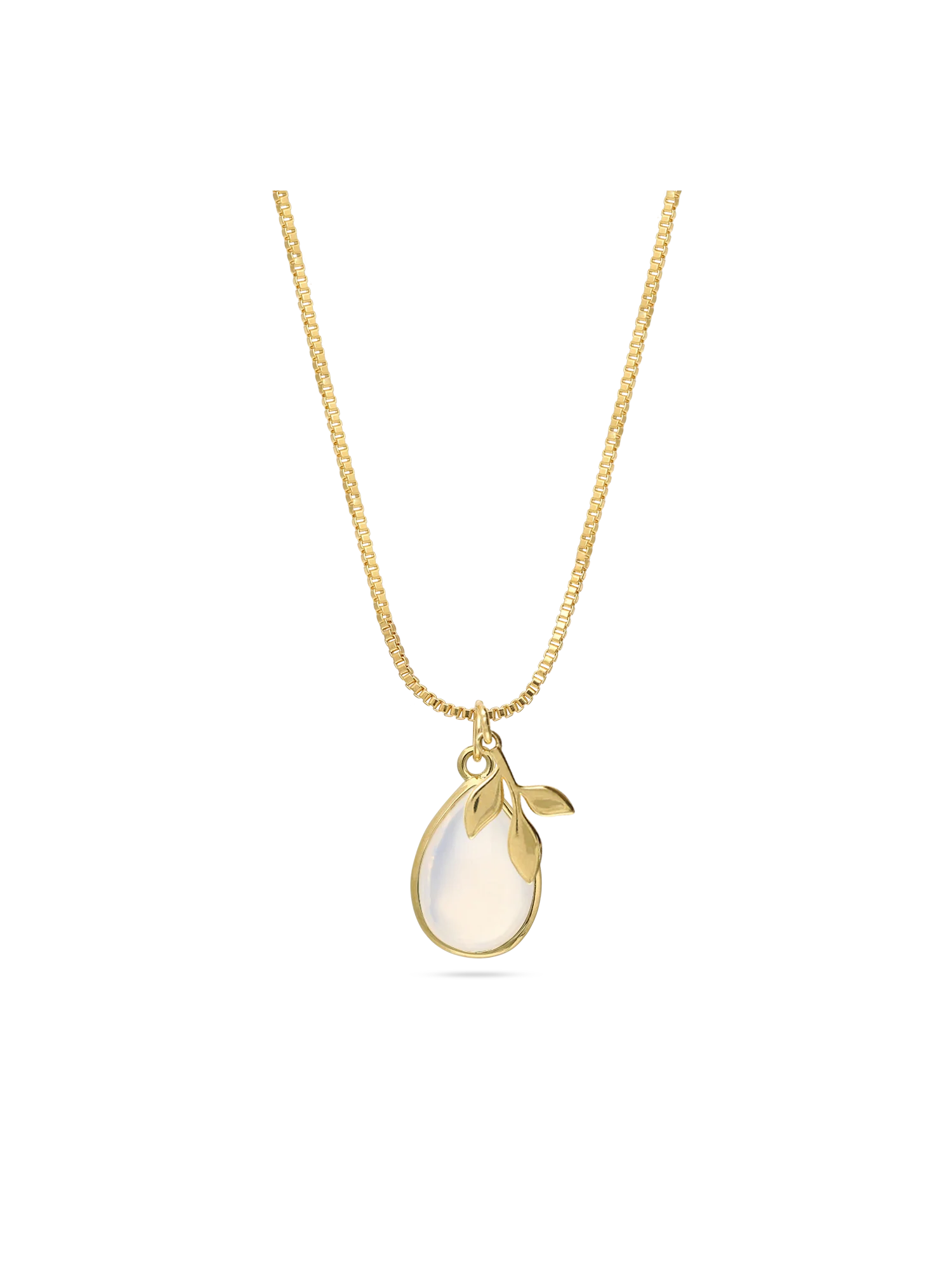 Fio com pendente banhado a ouro com opalite