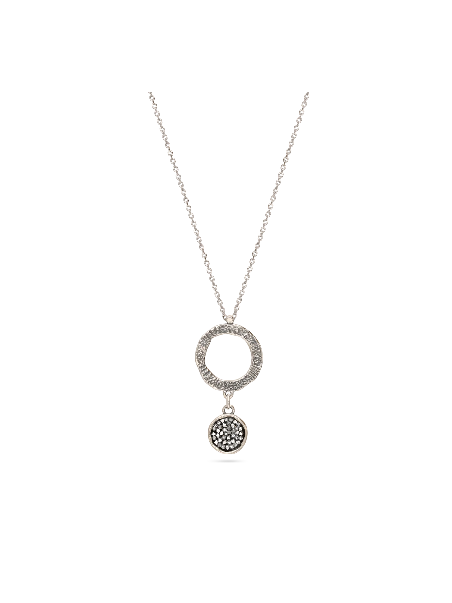 Fio com pendente em prata 925 com cristal swarovski