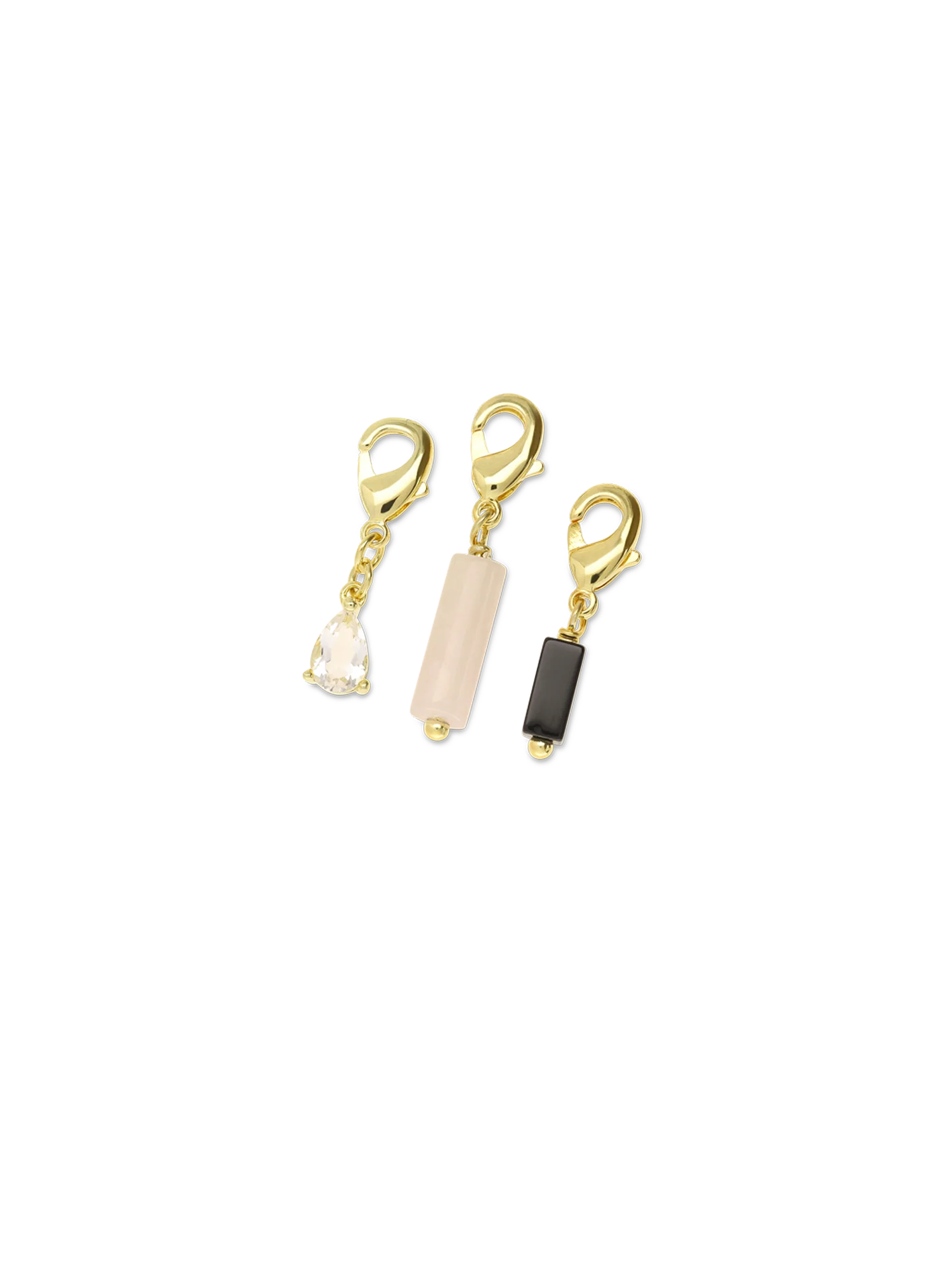 Fio com pendente banhado a ouro com zircónia, ónix e quartzo - Image 2