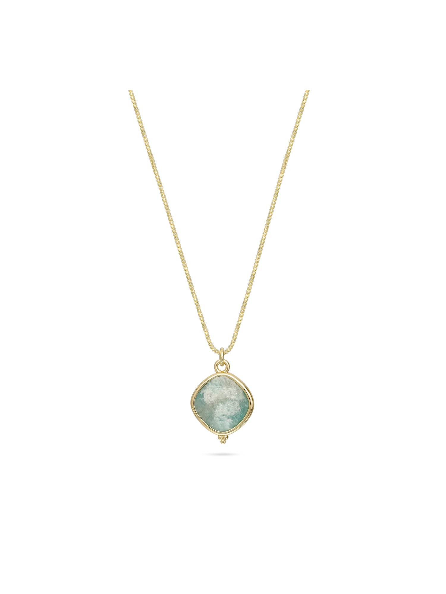 Fio com pendente banhado a ouro com amazonite