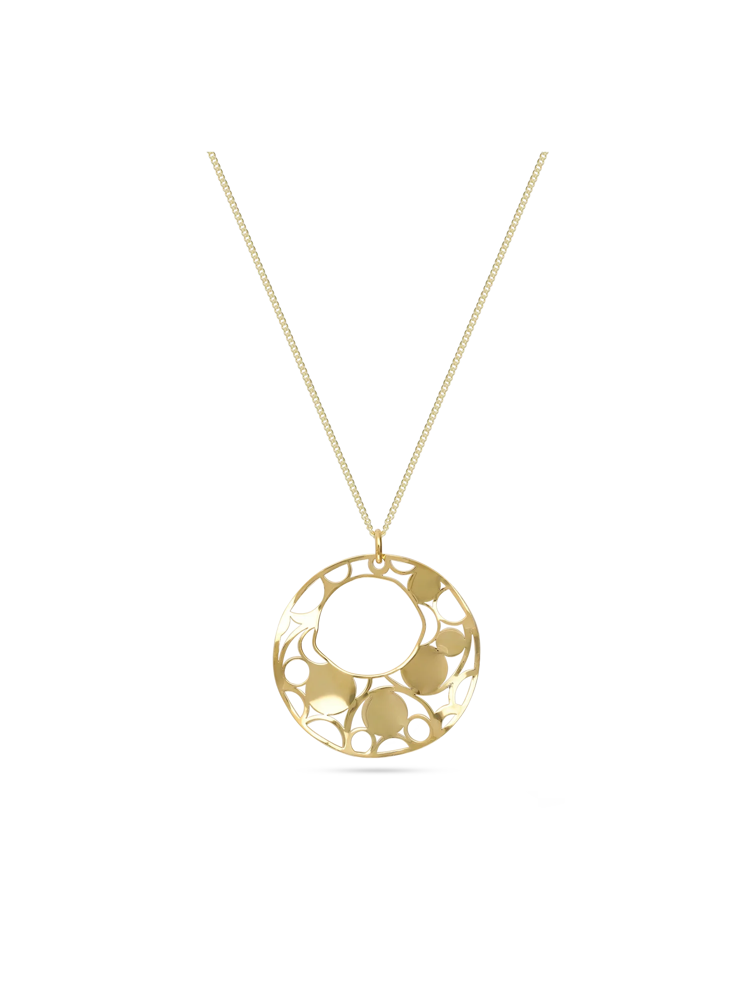 Fio com pendente círculo banhado a ouro