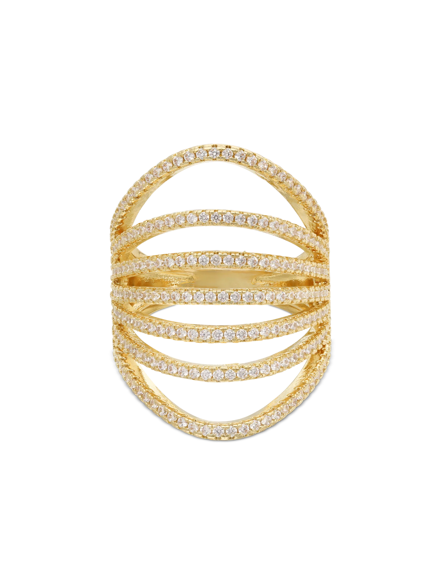 Anel banhado a ouro com zircónias - Image 2