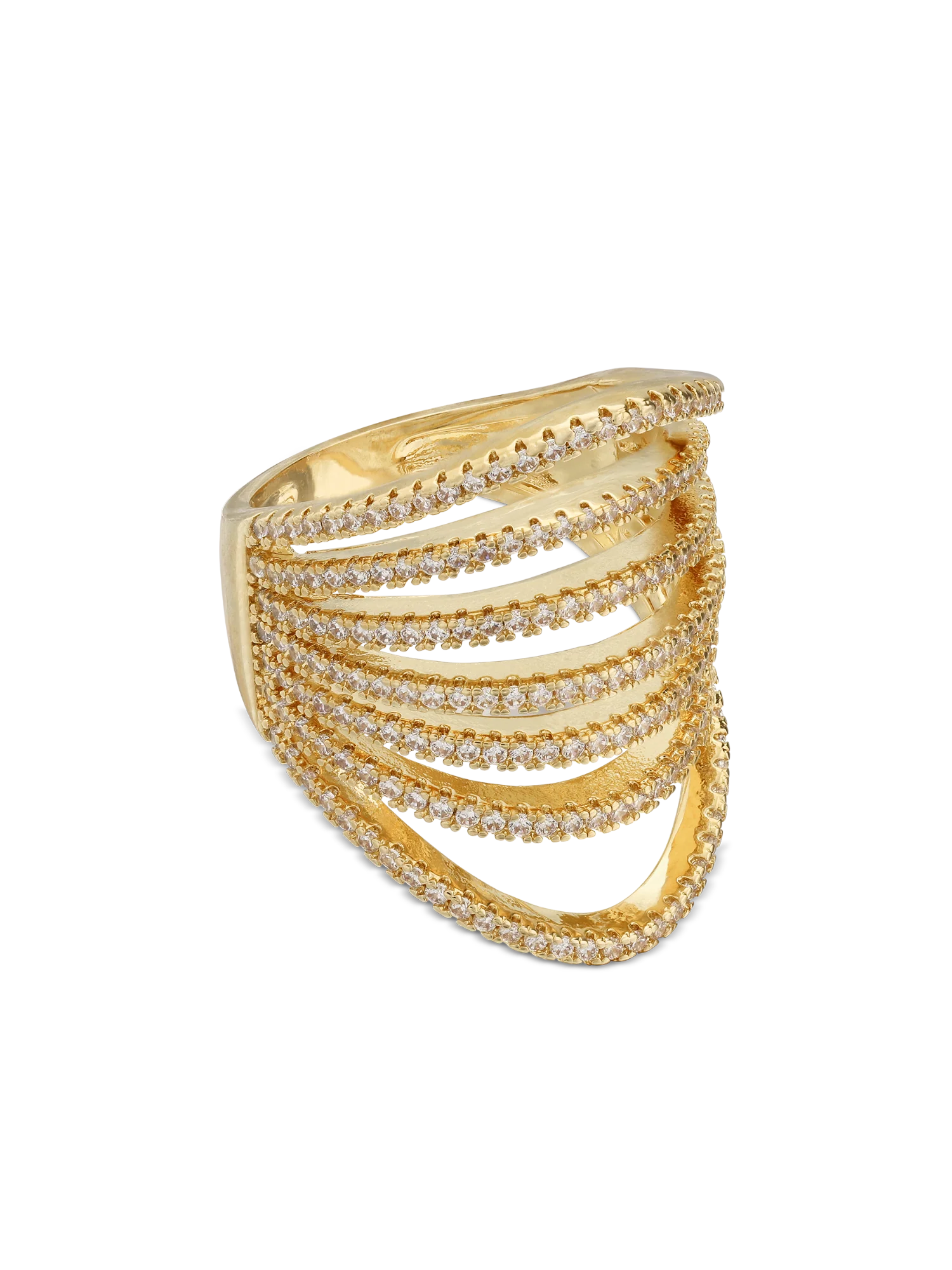 Anel banhado a ouro com zircónias - Image 4