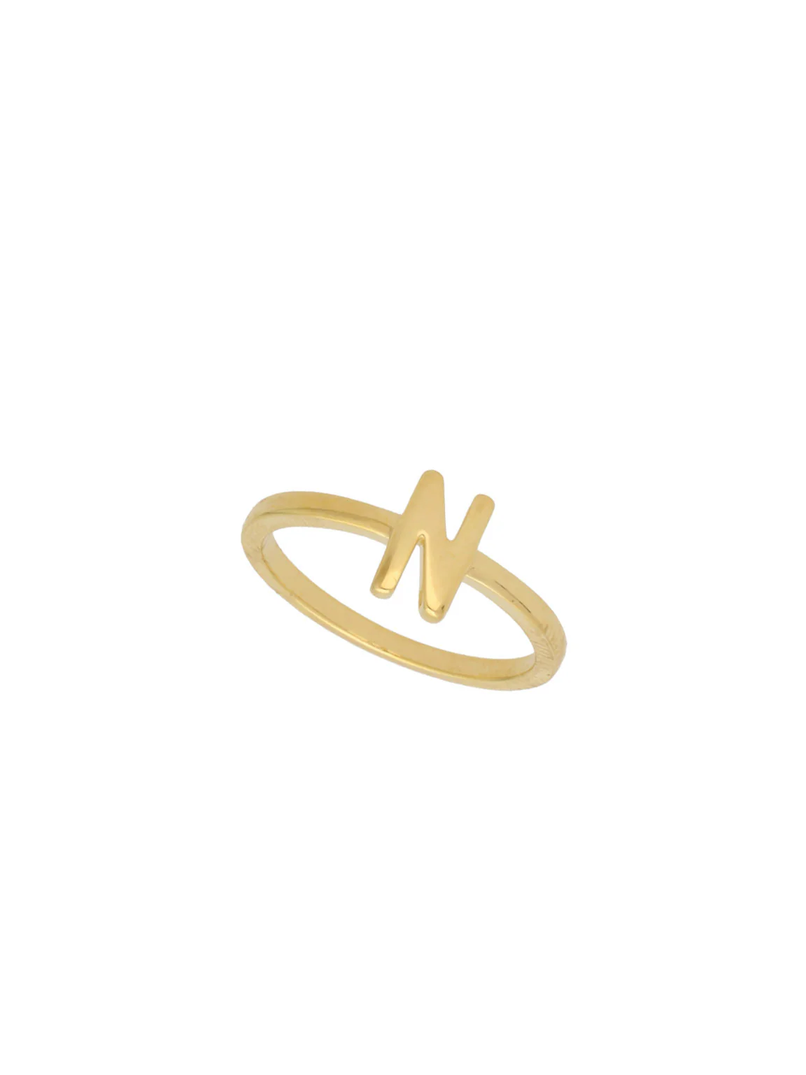 Anel "N" banhado a ouro