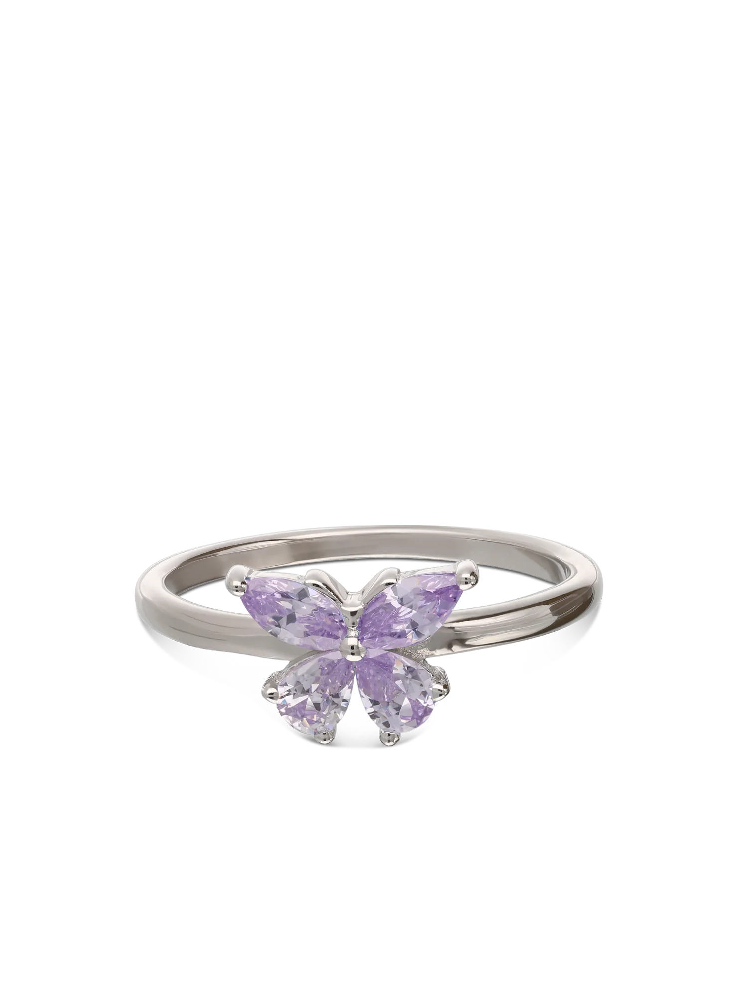 Anel borboleta em prata 925 com zircónia violeta - Image 2