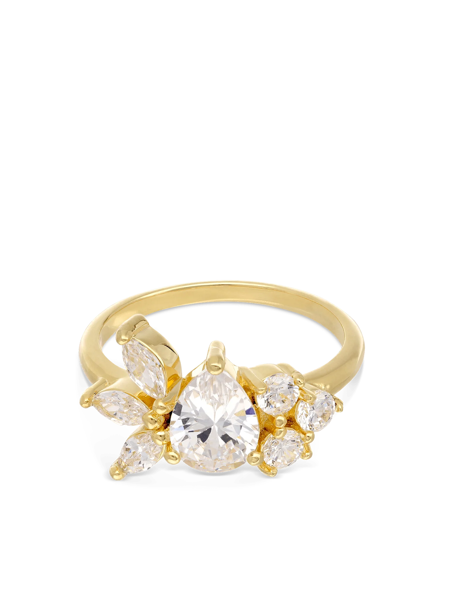 Anel banhado a ouro com zircónia - Image 2