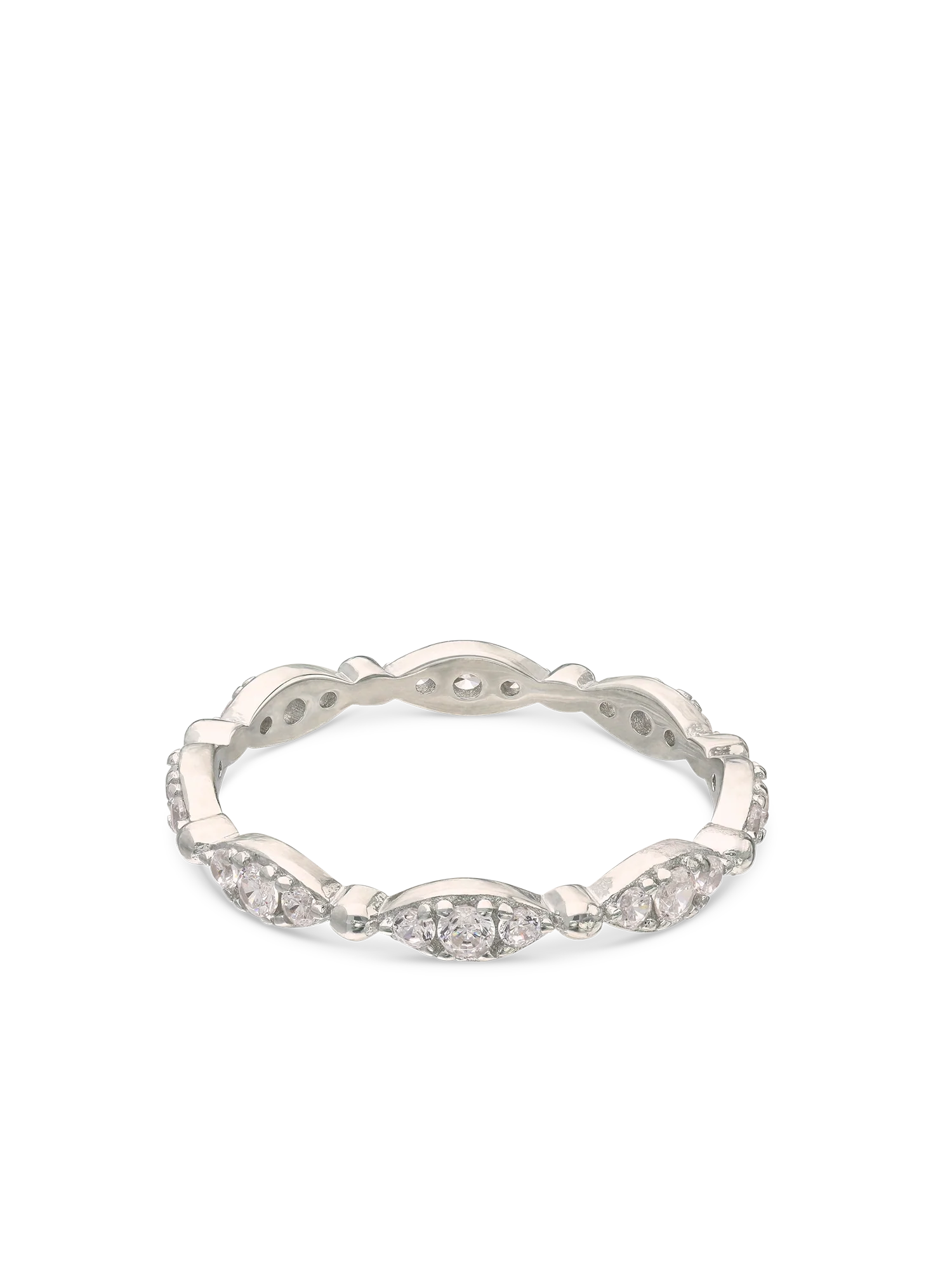 Anel em prata 925 com zircónias - Image 2