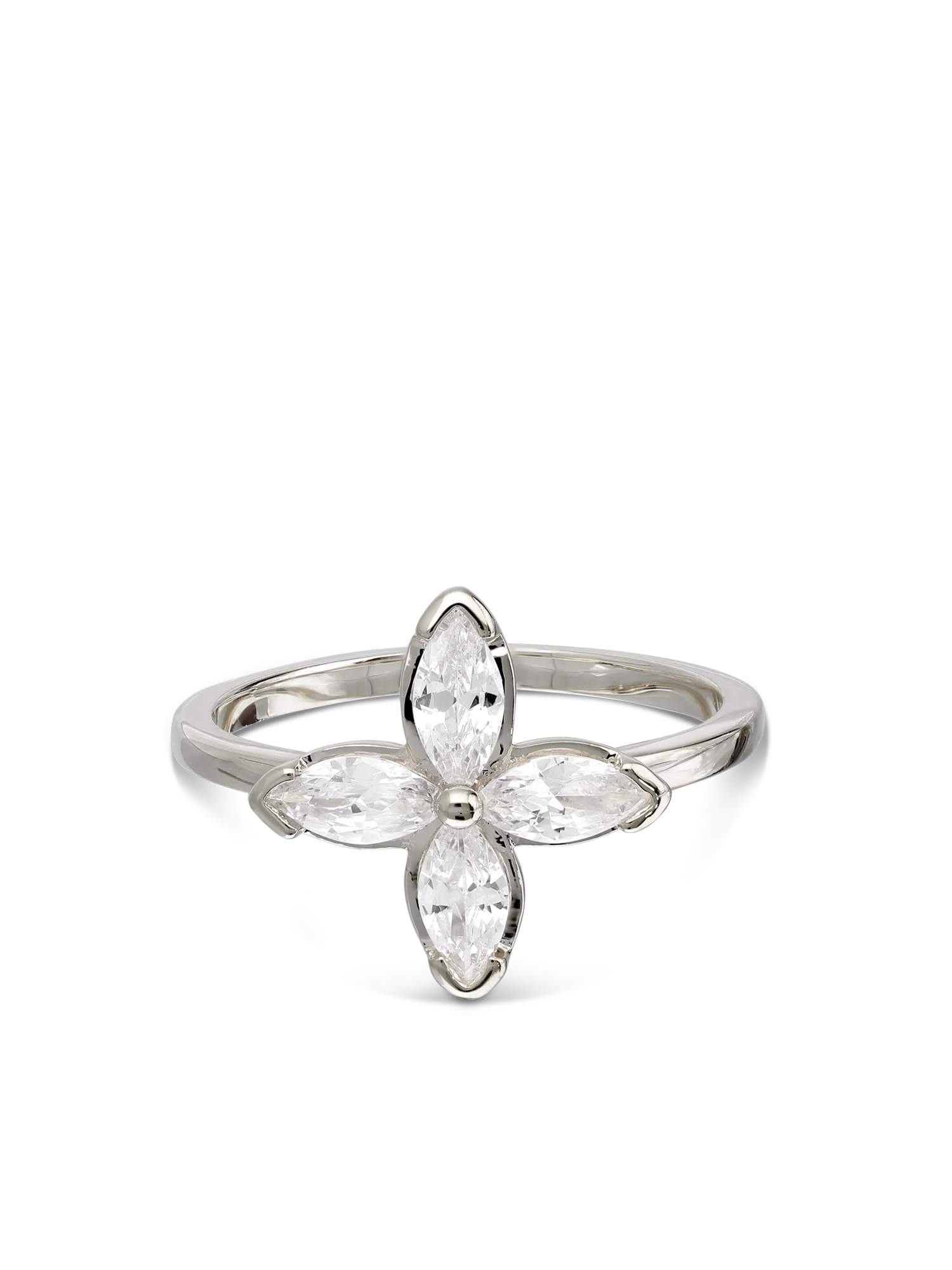Anel flor em prata 925 com zircónias - Image 2