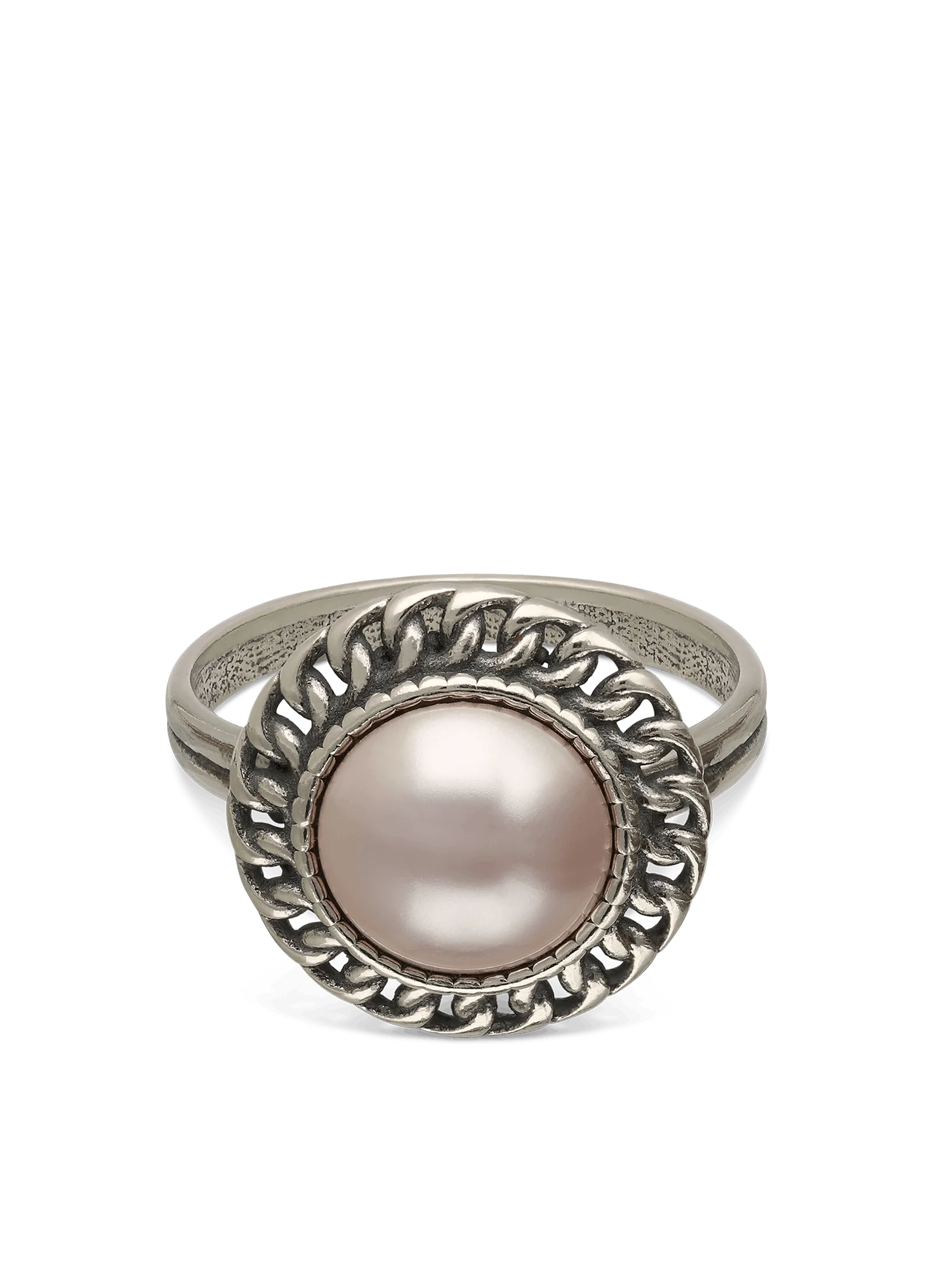 Anel em prata com pérola rosa - Image 2