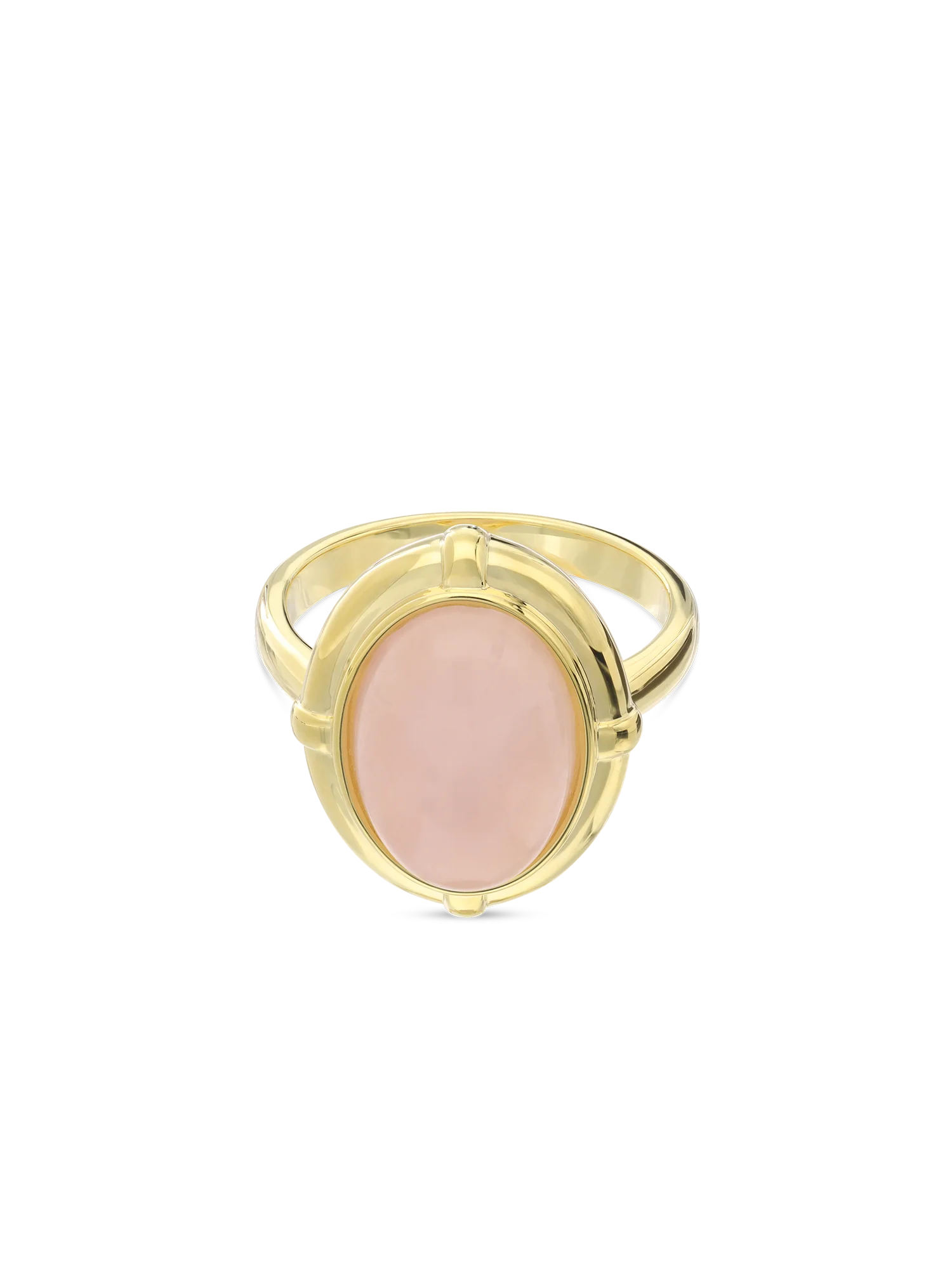Anel vintage banhado a ouro com quartzo rosa - Image 2